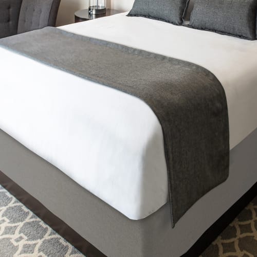 Designer Decor Collection Bed Scarf, Polyester, King 22x108, Sawgrass Graphite